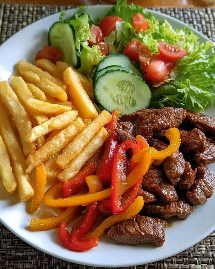 Steak Strips with Crispy Fries & Fresh Garden Salad