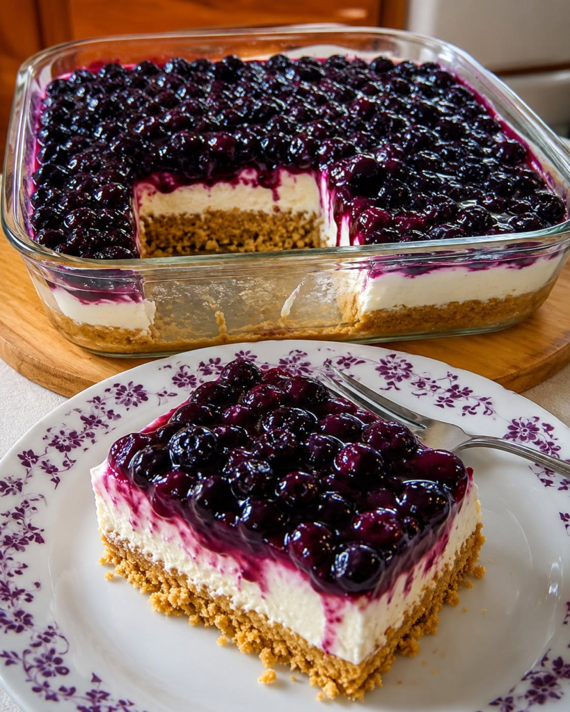 No-Bake Blueberry Cream Dessert