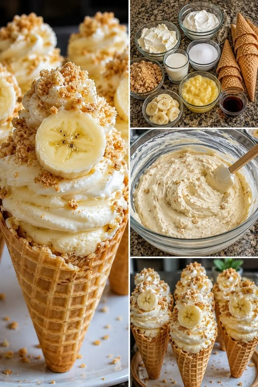 Banana Pudding Cheesecake Cones