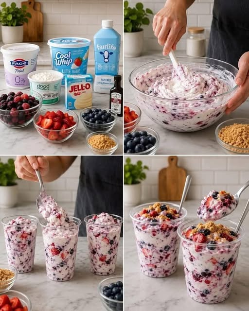 Berry Cheesecake Fluff Cups