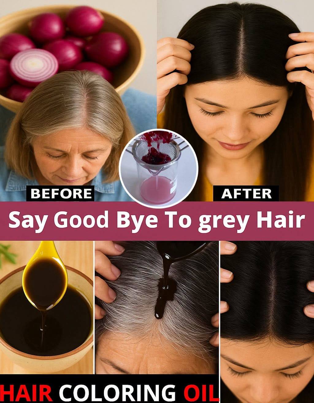 From White Hair to Black Hair Naturally in Just 5 Minutes + Explosive Growth with Onion Oil
