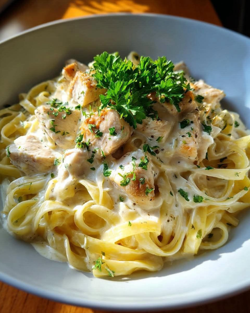Creamy Garlic Chicken Fettuccine