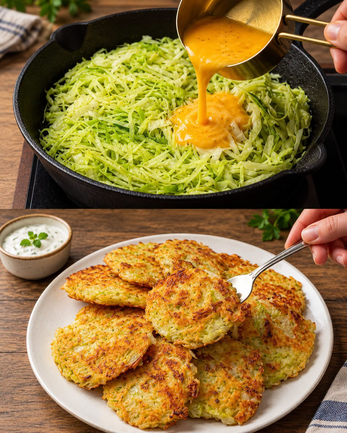 CRISPY CABBAGE FRITTERS RECIPE