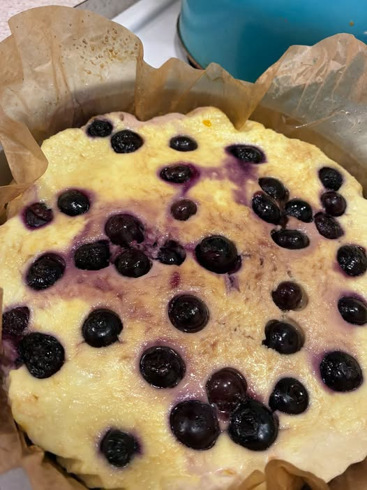 Crustless Blueberry Yogurt Custard Cake