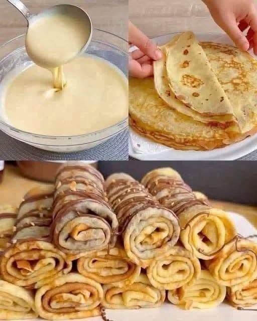Soft Homemade Crepe Rolls