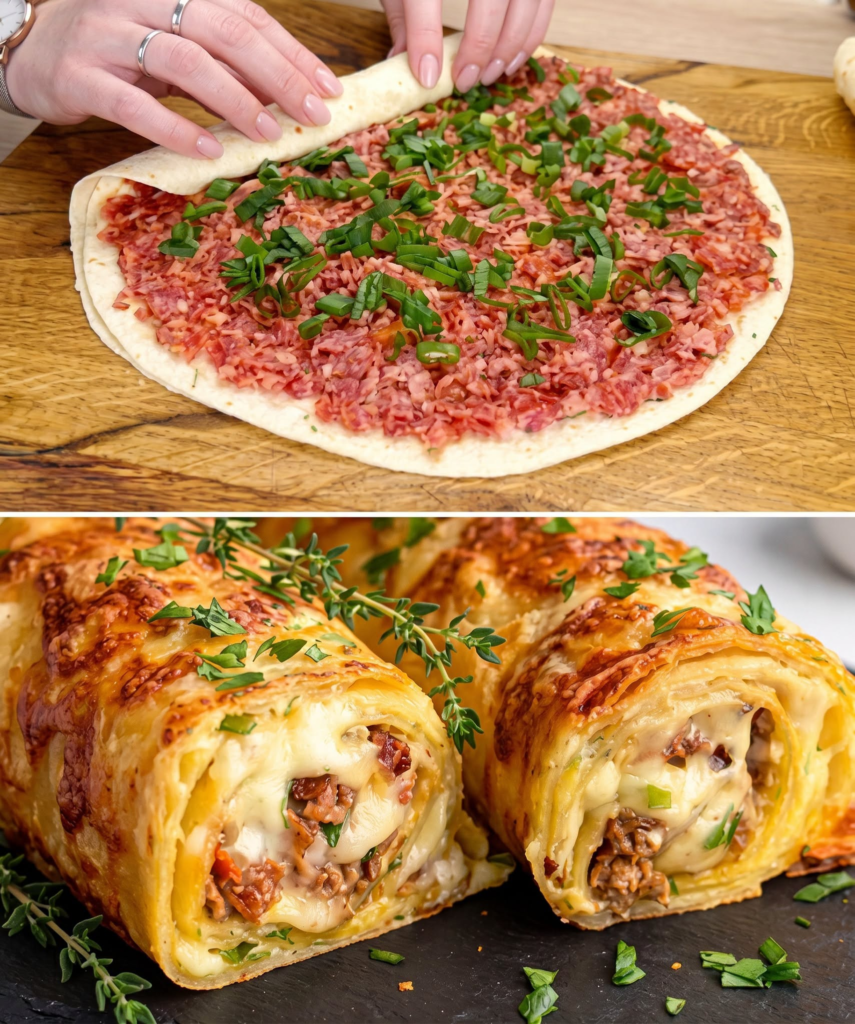 Cheesy Minced Meat Roll-Up