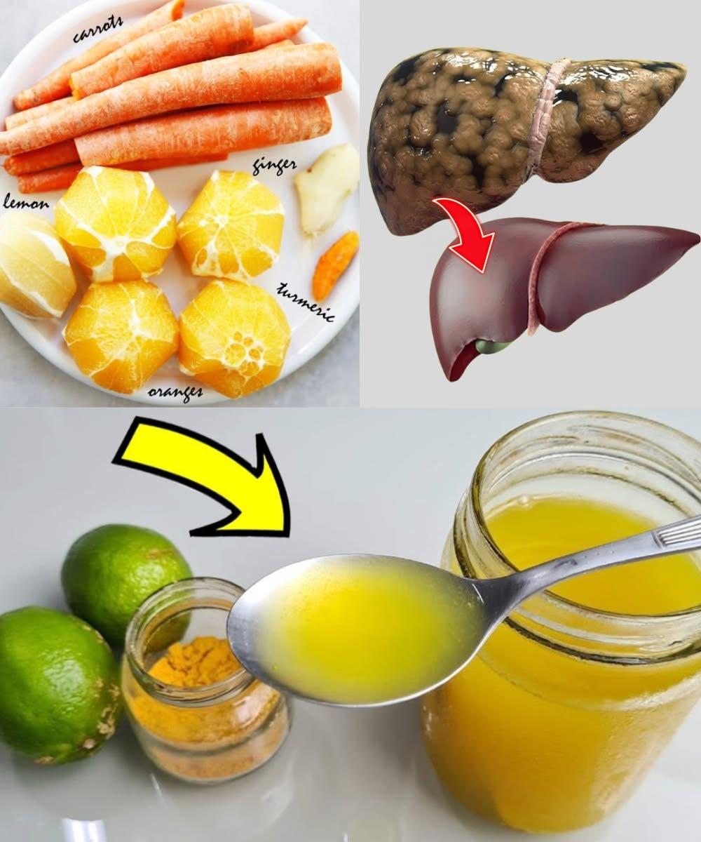 How to MELT LIVER FAT Naturally! Just 1 Tablespoon Before Bed with Orange, Turmeric, Ginger, Carrot & Lemon