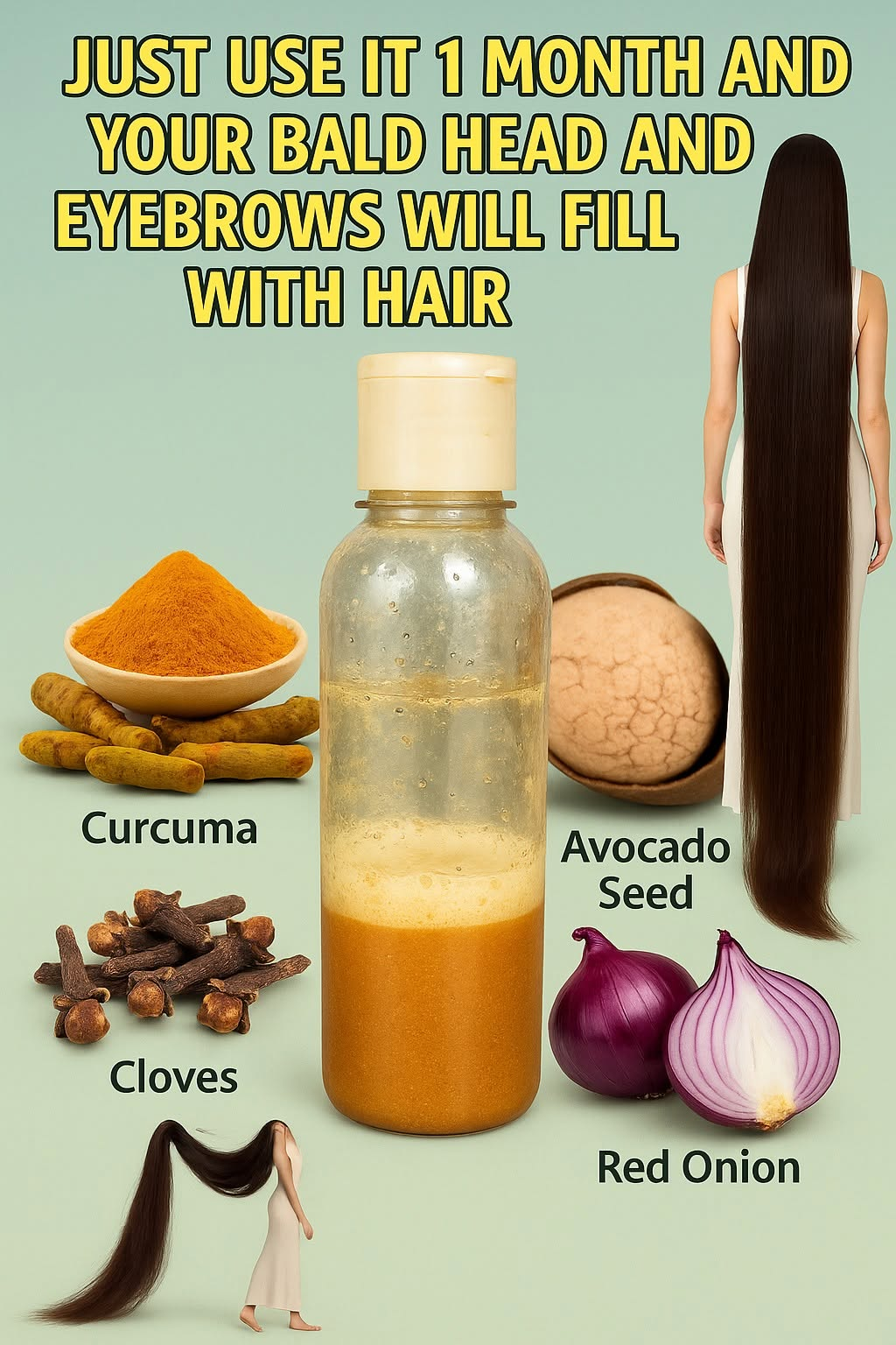 The Powerful Homemade Shampoo with Turmeric, Avocado Seed, Red Onion, and Cloves for Hair Growth