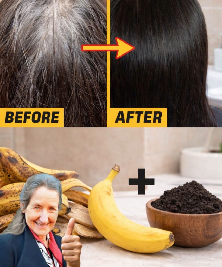 White Hair to Black Hair Naturally in Just 3 Minutes + Grow Long Hair Fast with Banana Peel (The Viral Kitchen Hack Everyone’s Trying)