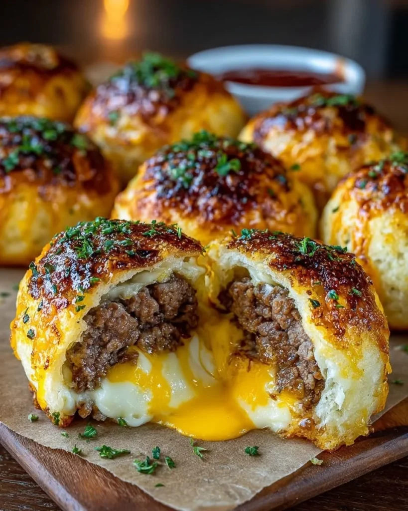 Bite into Bliss: Garlic Parmesan Cheeseburger Bombs