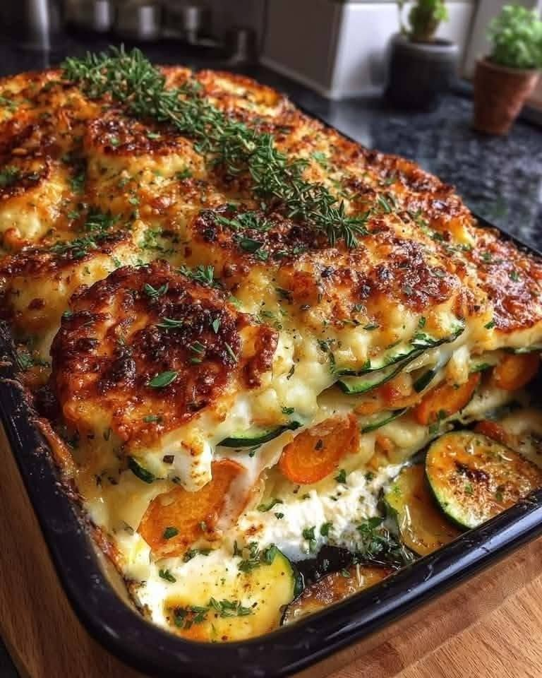 Creamy Layered Vegetable Gratin