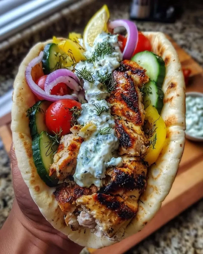 Greek Chicken Gyro with Tzatziki Sauce