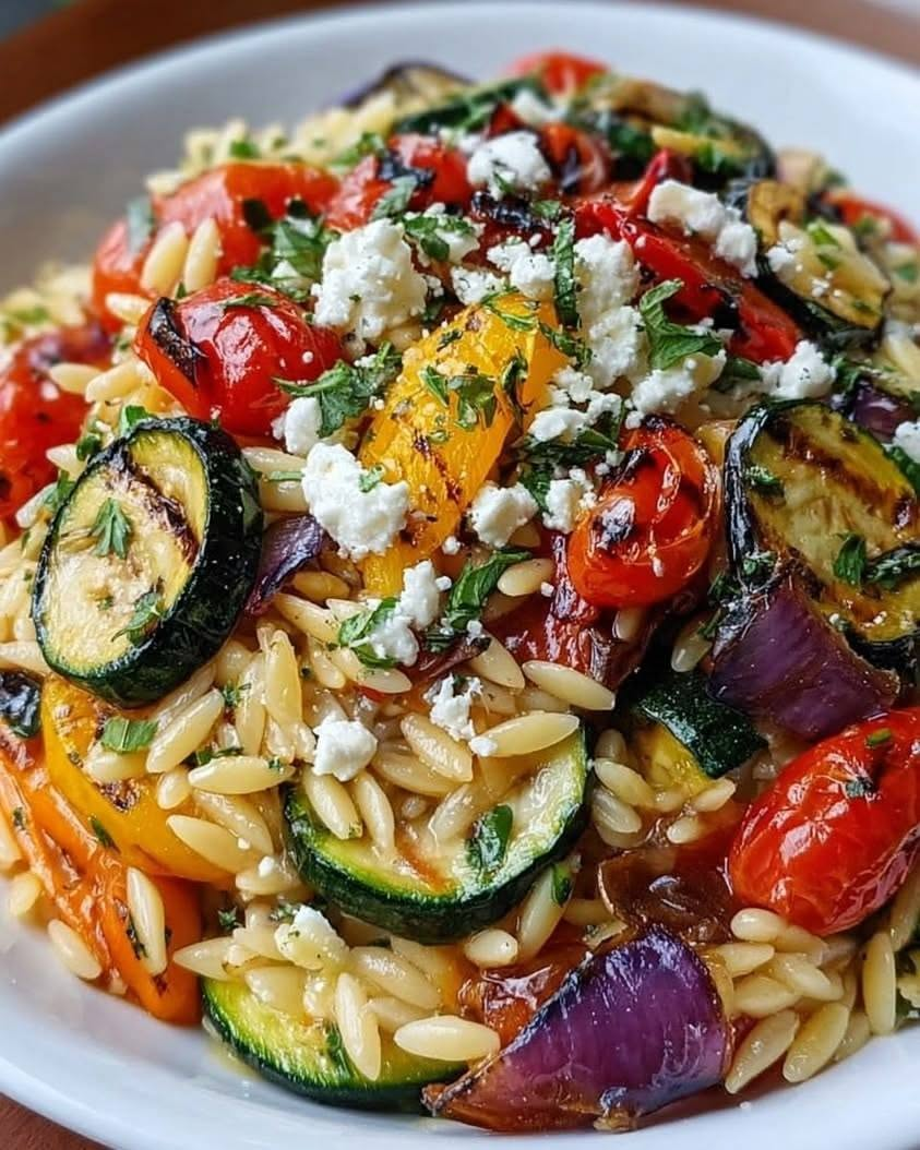 Mediterranean Orzo with Roasted Vegetables