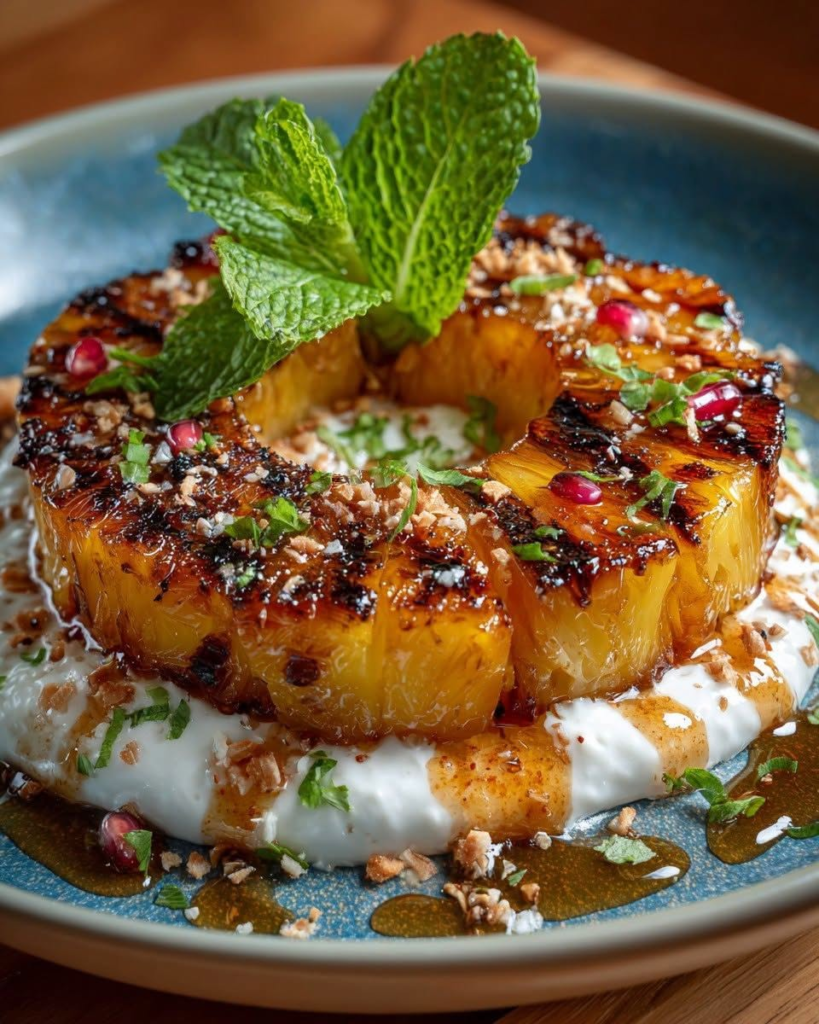 Grilled Pineapple with Coconut Yogurt & Honey