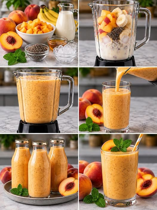 Creamy Peach Banana Chia Smoothie