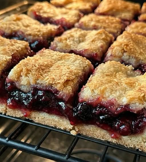 Blueberry Pie Bars with Flaky Pastry