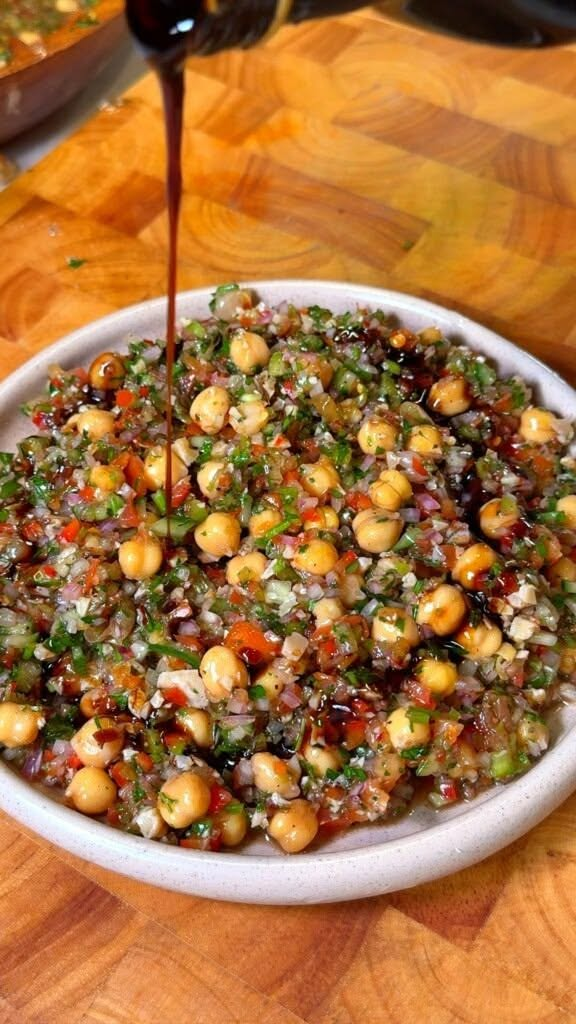 Finely Chopped Mediterranean Chickpea Salad