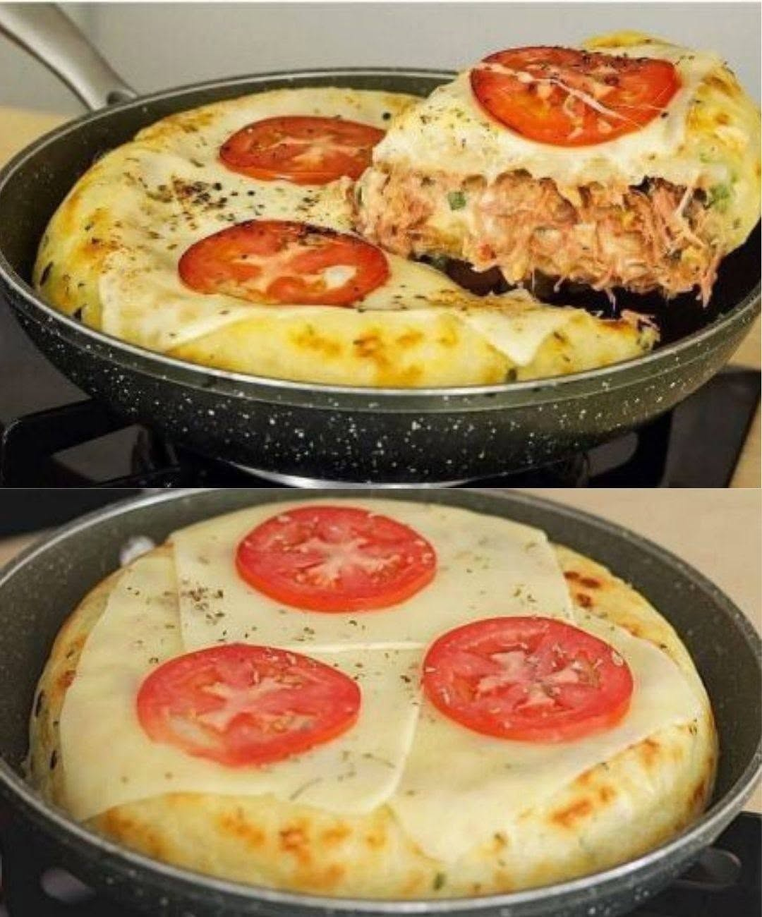 Quick Skillet Snack With Cheese And Chicken Stuffing, In Minutes