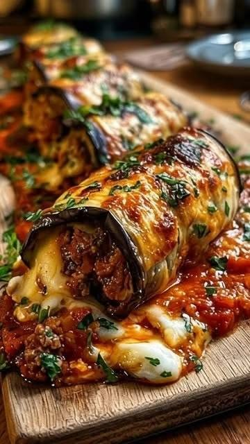 Cheesy Eggplant Roll-Ups