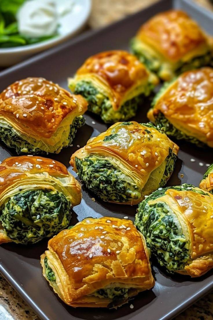 Spinach & Cheese Puff Pastry Squares