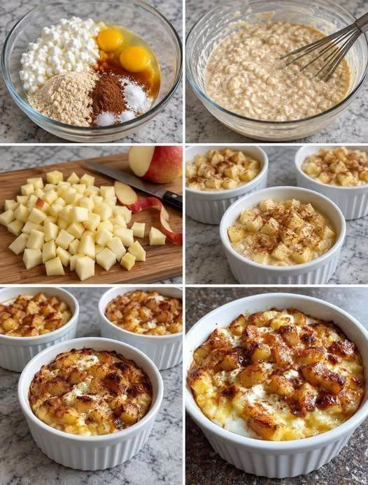Baked Apple Cinnamon Cottage Cheese Breakfast Bowls