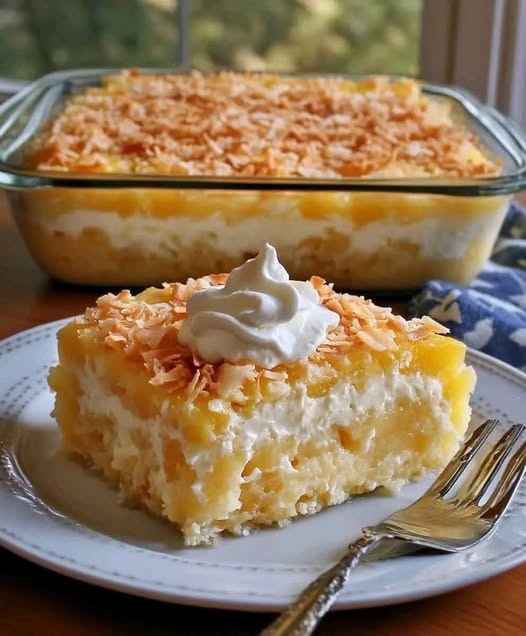 Pineapple Coconut Cream Poke Cake
