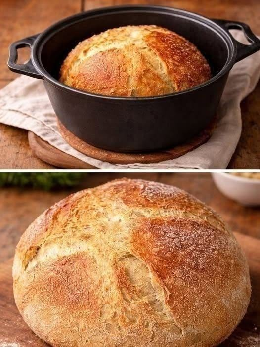 No-Knead Dutch Oven Crusty Artisan Bread
