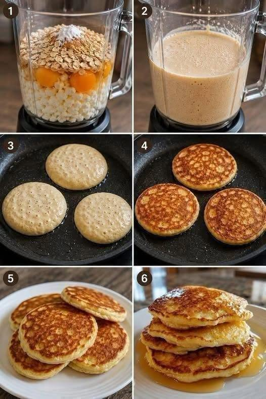 Blender Cottage Cheese Oatmeal Pancakes