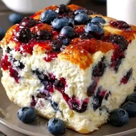 Blueberry Cottage Cheese Breakfast Bake