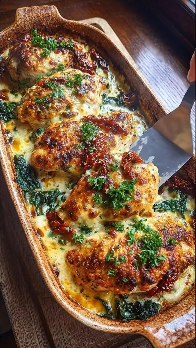 Creamy Tuscan Baked Chicken