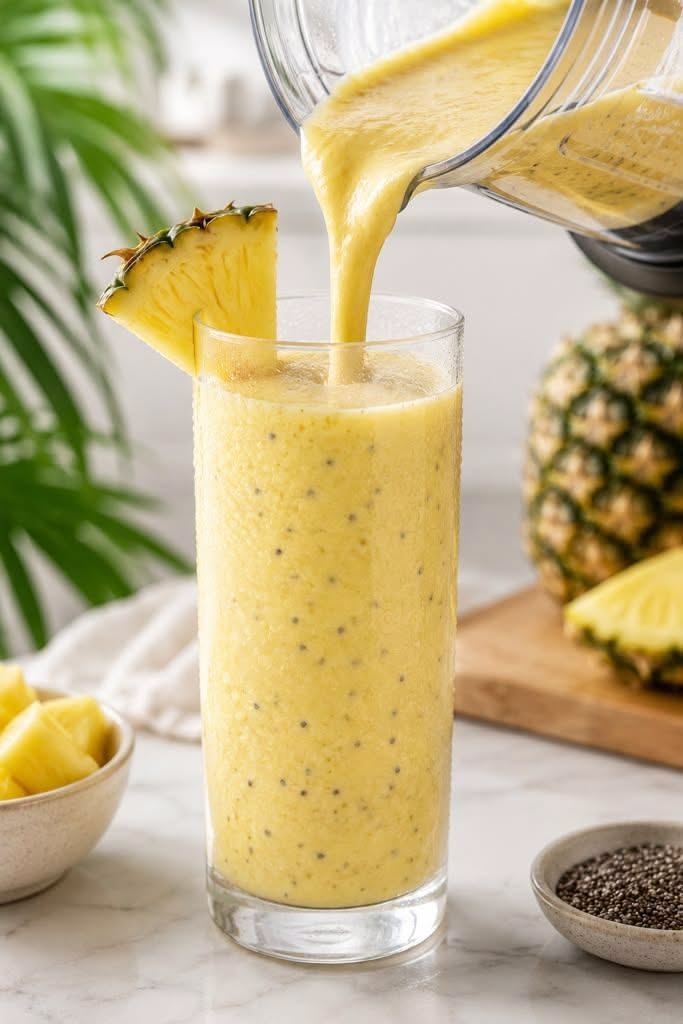 Tropical Pineapple Chia Seed Smoothie