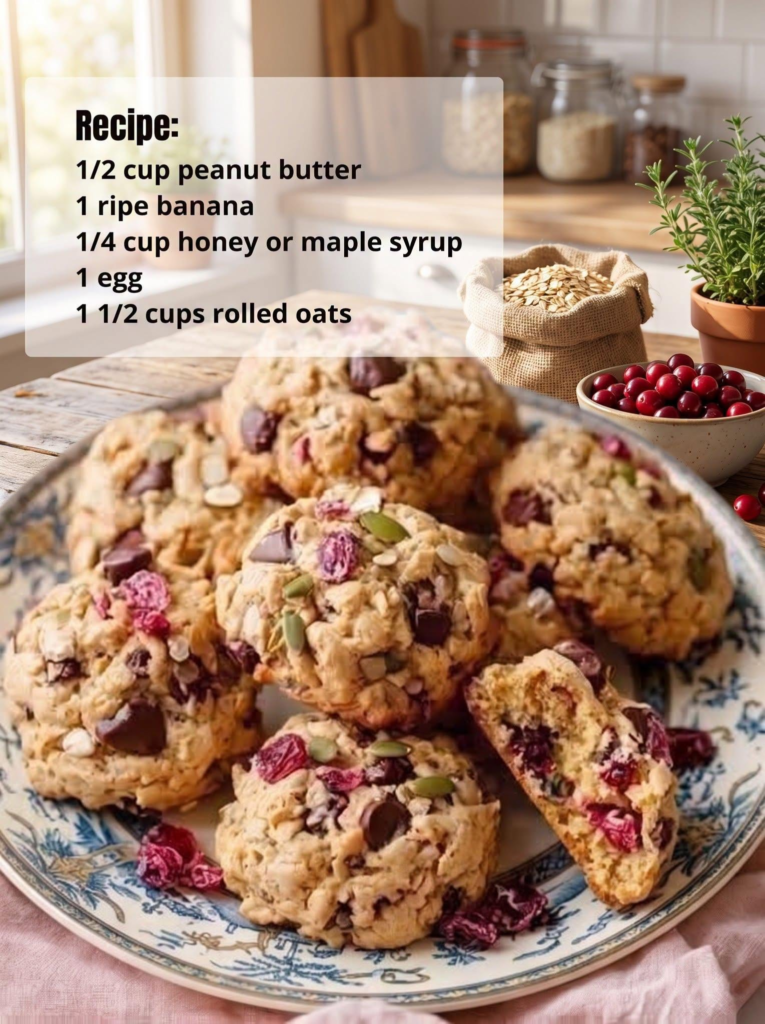 Peanut Butter Banana Oatmeal Breakfast Cookies