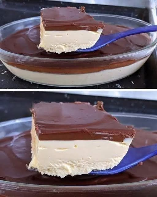 No-Bake Vanilla Cream Dessert with Chocolate Ganache