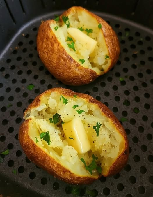Crispy air fryer baked potatoes