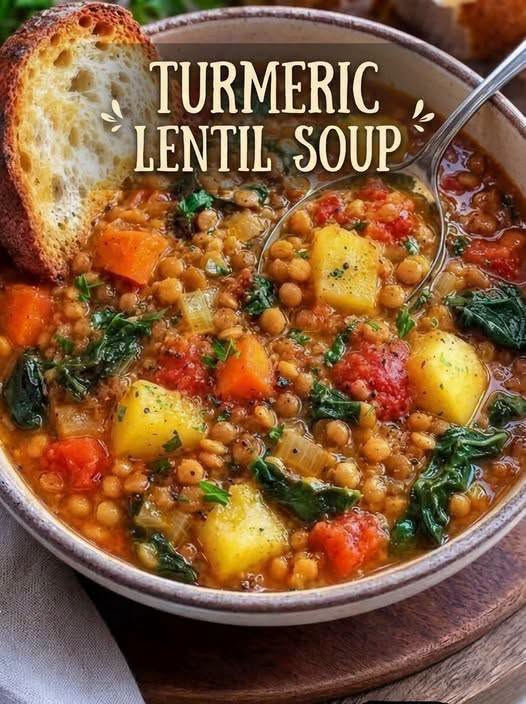 Turmeric lentil soup