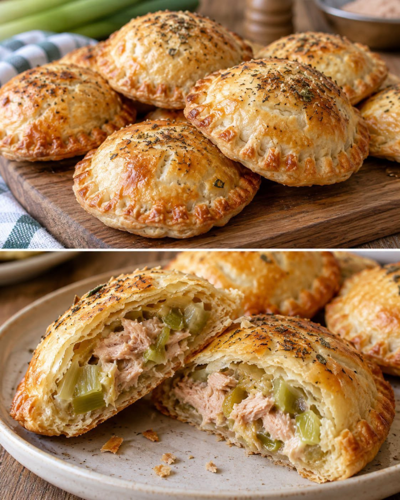 Leek and tuna pastries for a quick dinner